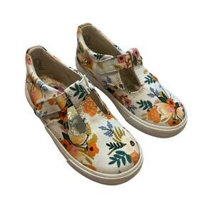 Keds x Rifle Paper Co. Lively White Floral Lace Up Sneakers girls Shoes 10.5
